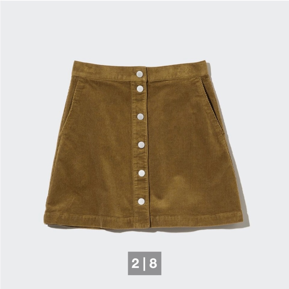 Uniqlo brown corduroy skirt size 2- NWOT, never worn.
